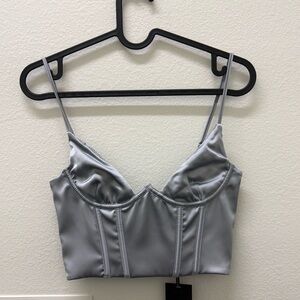 NWT White fox boutique Satin Bustier